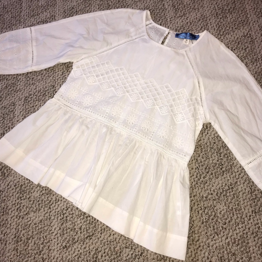 White Bohemian Eyelet Blouse